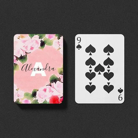 Floral Design Customized Photo Printed Playing Cards