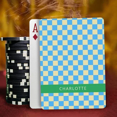 Checked Box Design Customized Photo Printed Playing Cards