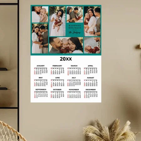 7 Photo Collage Customized Photo Printed Poster Calendar