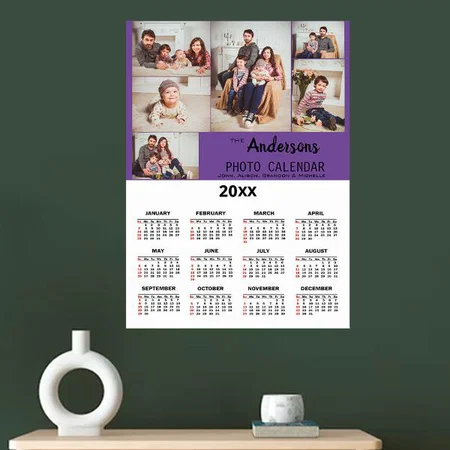 Modern Family Photo Collage Customized Photo Printed Poster Calendar