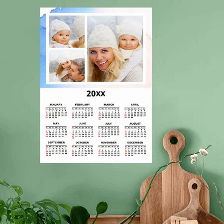 Watercolor Cloud Customized Photo Printed Poster Calendar