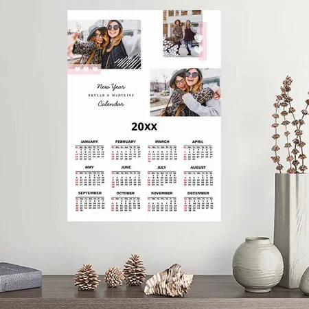 Best Friends Forever Modern Photo Customized Photo Printed Poster Calendar