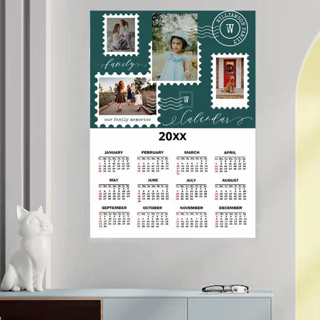 Green Family Photo Customized Photo Printed Poster Calendar