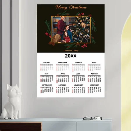 Luxury Merry Christmas Photo Customized Photo Printed Poster Calendar