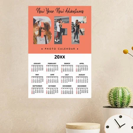 BFF Best Friends Forever Photo Customized Photo Printed Poster Calendar
