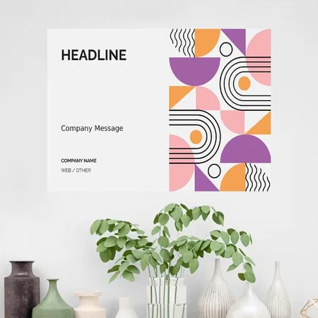 Modern Abstract Shape Background Design Customized Photo Printed Horizontal Landscape Poster