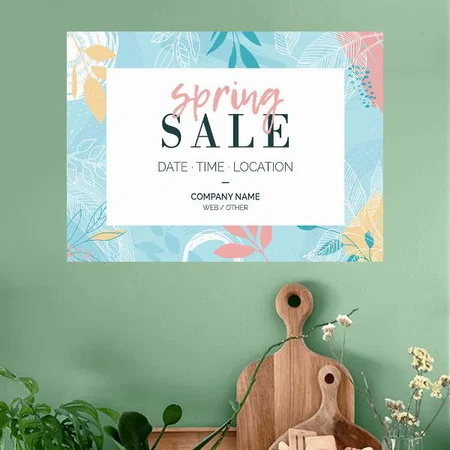 Premium Vector Illustration Leaf Design Customized Photo Printed Horizontal Landscape Poster