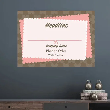 Simple Pink Monogram Design Customized Photo Printed Horizontal Landscape Poster