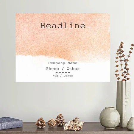 Pink Watercolor Design Customized Photo Printed Horizontal Landscape Poster
