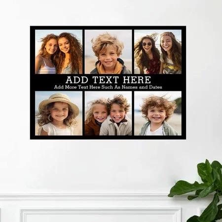 Black Photo Collage Design Customized Photo Printed Horizontal Landscape Poster