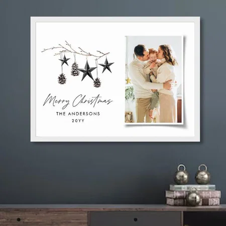 Modern Christmas Photo Customized Photo Printed Horizontal Landscape Poster