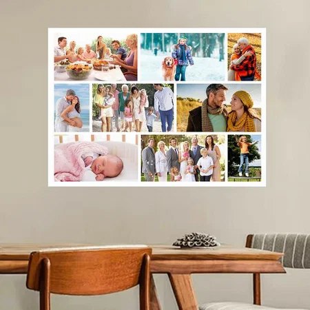 Family Photo Collage Customized Photo Printed Horizontal Landscape Poster