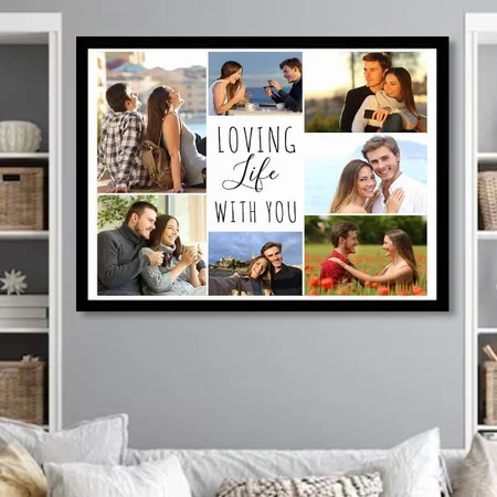 Loving Life with You 7 Photo Collage Customized Photo Printed Horizontal Landscape Poster