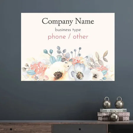 Watercolor Painting Floral Design Customized Photo Printed Horizontal Landscape Poster