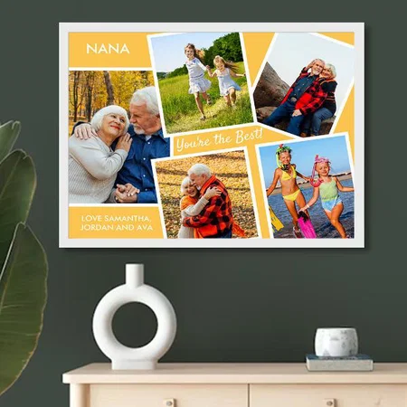 Nana You're the Best 5 Photo Collage Customized Photo Printed Horizontal Landscape Poster