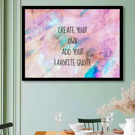 Modern Watercolor Quote Design Customized Photo Printed Horizontal Landscape Poster