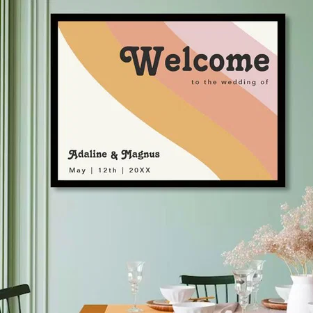Modern Retro Rainbow Color Design Customized Photo Printed Horizontal Landscape Poster