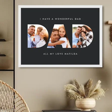 Modern Dad Photo Design Customized Photo Printed Horizontal Landscape Poster