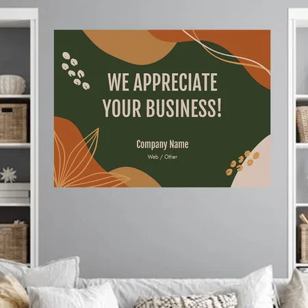 Colorful Floral Wavy Design Customized Photo Printed Horizontal Landscape Poster