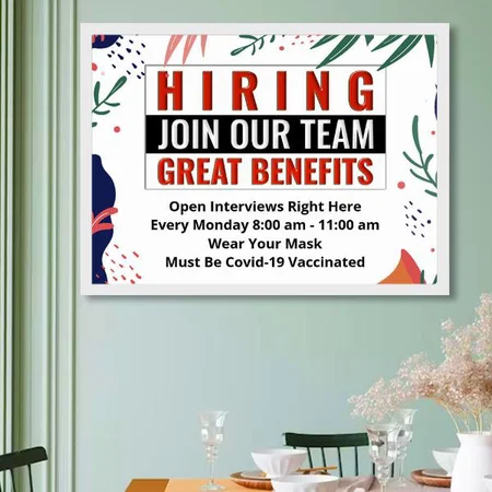 Now Hiring Join Our Team Interviews Watercolor Design Customized Photo Printed Horizontal Landscape Poster