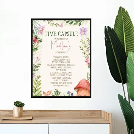 Fairy Forest 1st Birthday Design Customized Photo Printed Vertical Portrait Poster