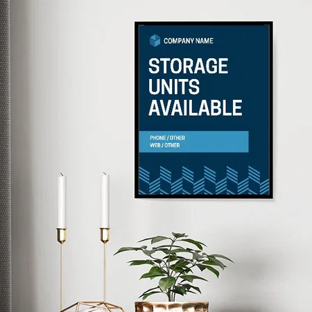Modern Blue Customized Photo Printed Vertical Portrait Poster