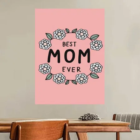 Best Mom Ever Flower Customized Photo Printed Vertical Portrait Poster