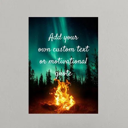 Night View Bonfire Design Customized Photo Printed Vertical Portrait Poster