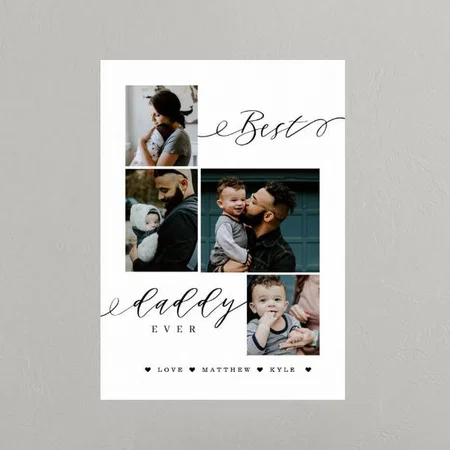 Father's Day Best Daddy Ever Design Customized Photo Printed Vertical Portrait Poster