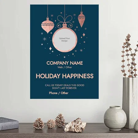 Modern & Simple Christmas Lights Design Customized Photo Printed Vertical Portrait Poster