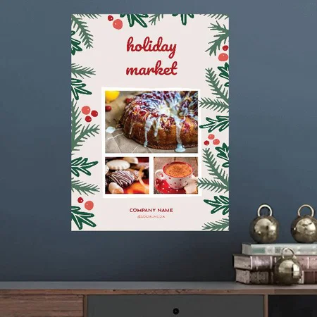 Modern Christmas Tree Pattern Customized Photo Printed Vertical Portrait Poster