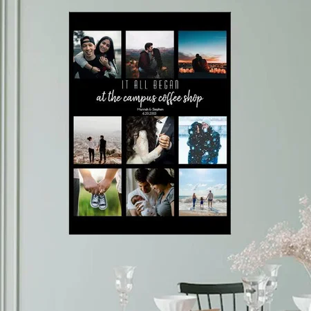 Modern Black Photo Romantic Love Collage Customized Photo Printed Vertical Portrait Poster