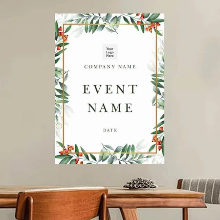 Modern Floral Frame Customized Photo Printed Vertical Portrait Poster