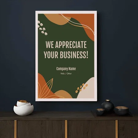 Modern Abstract Art Design Customized Photo Printed Vertical Portrait Poster