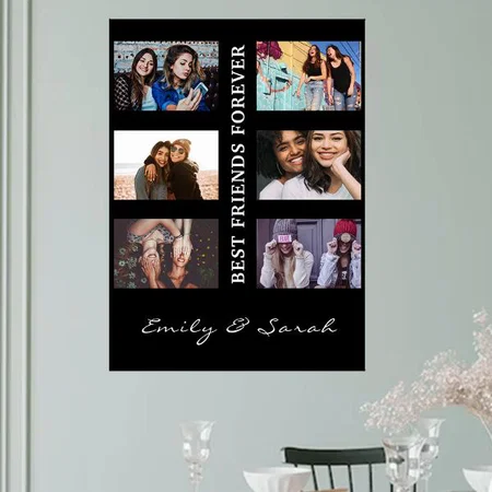 Best Friend Forever 6 Photo Collage Customized Photo Printed Vertical Portrait Poster