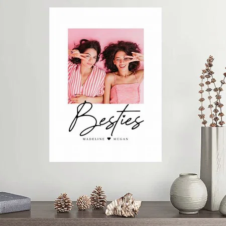 Besties Photo Design Customized Photo Printed Vertical Portrait Poster