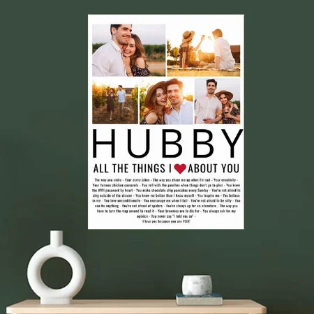 Hubby Photo Collage Customized Photo Printed Vertical Portrait Poster