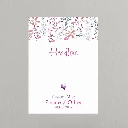 Floral Design Customized Photo Printed Vertical Portrait Poster