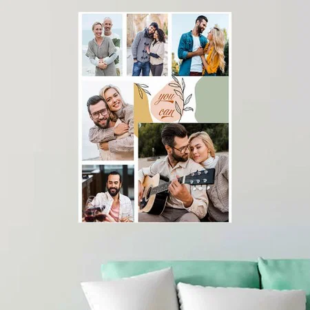 You Can Motivational 6 Photo Collage Customized Photo Printed Vertical Portrait Poster