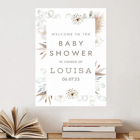 Modern Floral Design Customized Photo Printed Vertical Portrait Poster
