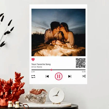 Couple Song Photo Design Customized Photo Printed Vertical Portrait Poster