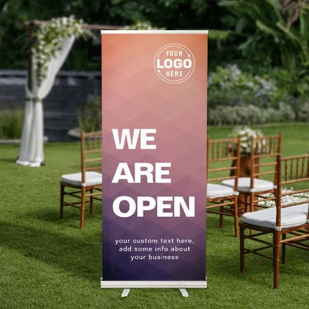 Modern Gradient Color Design Customized Photo Printed Roll Up Standee Banner