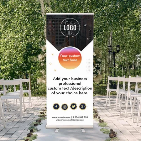 Modern Business Logo Customized Photo Printed Roll Up Standee Banner