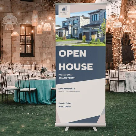 Real Estate Customized Photo Printed Roll Up Standee Banner