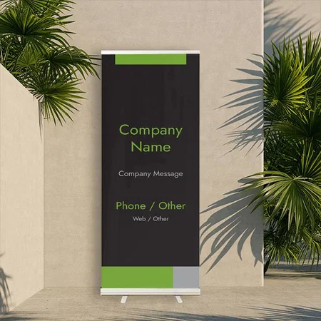 Green Black Design Customized Photo Printed Roll Up Standee Banner