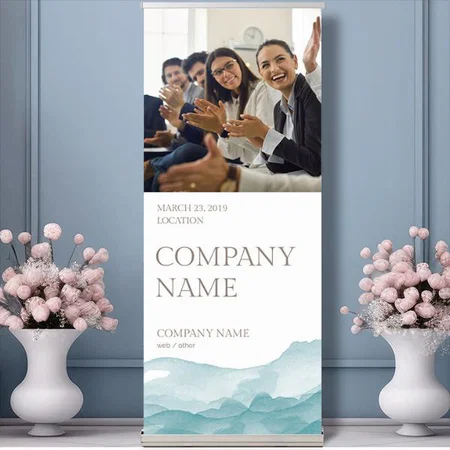 Education And Business Watercolor Photo Customized Photo Printed Roll Up Standee Banner