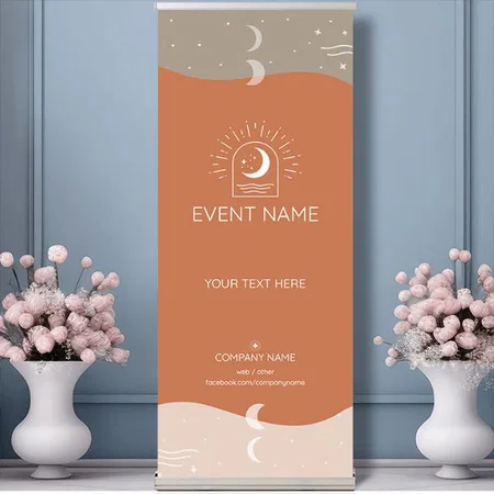 Premium Vector Moon Customized Photo Printed Roll Up Standee Banner