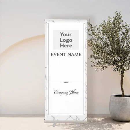 Traditional & Classic White Customized Photo Printed Roll Up Standee Banner