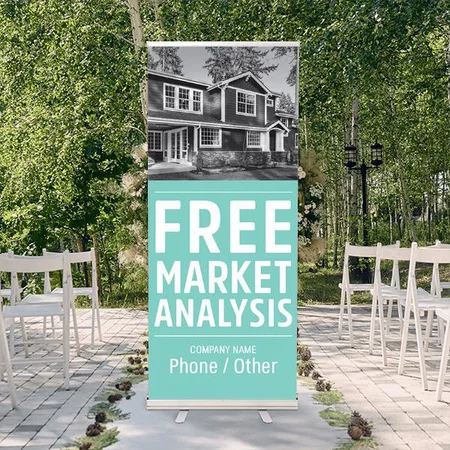 Modern Blue Real Estate Marketing Customized Photo Printed Roll Up Standee Banner