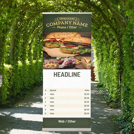 Food Stores Customized Photo Printed Roll Up Standee Banner